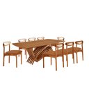 Ver imagem 2 de Sala de Jantar Mesa Vênus 240cm Tampo Laminado Canto Barril e 8 Cad Noronha Premium