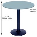 Ver imagem 2 de Mesa Zeta Ferro Preto 75 Cm (alt) Disco Redondo Tampo Mdp Redondo 60 Cm (larg) X 2,50 Cm (alt) Cinza