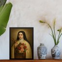 Ver imagem 2 de Quadro Decorativo Santa Teresinha 45x34cm - com Vidro:moldura Branca