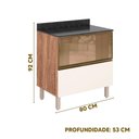 Ver imagem 4 de Balcão com Tampo 100% MDF e Gaveta Basculante Vidro Reflecta para Lavanderia Carvalho Rústico Off