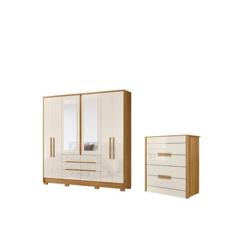 Jogo Roupeiro e Comoda Florence Freijo Off White