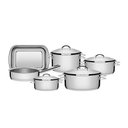 Ver imagem 1 de Jogo de Panelas Tramontina Solar em Aço Inox Fundo Triplo 6 Peças