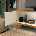 Ver imagem 3 de Rack Com Painel Para TV 60 Polegadas Star Legacy EDN Off White/Cedro
