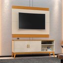 Ver imagem 1 de Rack Com Painel Para TV 60 Polegadas Star Legacy EDN Off White/Cedro