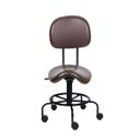 Ver imagem 2 de Cadeira Mocho Sela C/ Encosto 62cm Estética Dentista Tatoo Marrom