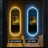 Espelho Grande Corpo Inteiro Lapidado Oval Decorativo 150x40cm Luxo com Led Quente/fria 6500k - 4