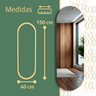 Espelho Grande Corpo Inteiro Lapidado Oval Decorativo 150x40cm Luxo com Led Quente/fria 6500k - 7