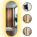 Ver imagem 5 de Espelho Grande Corpo Inteiro Lapidado Oval Decorativo 150x40cm Luxo com Led Quente/fria 6500k