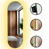 Espelho Grande Corpo Inteiro Lapidado Oval Decorativo 150x40cm Luxo com Led Quente/fria 6500k - 5