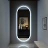 Espelho Grande Corpo Inteiro Lapidado Oval Decorativo 150x40cm Luxo com Led Quente/fria 6500k - 3