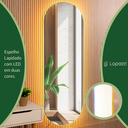 Ver imagem 6 de Espelho Grande Corpo Inteiro Lapidado Oval Decorativo 150x40cm Luxo com Led Quente/fria 6500k