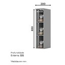 Ver imagem 2 de Armário Aéreo Nicho 20 Cm Nova York Cinza – Henn