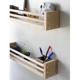 KIT 2 PRATELEIRAS MADEIRA PINUS PARA DECORAÇÃO E ORGANIZAÇÃO - SELENA - 3