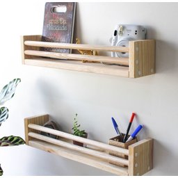KIT 2 PRATELEIRAS MADEIRA PINUS PARA DECORAÇÃO E ORGANIZAÇÃO - SELENA - 1