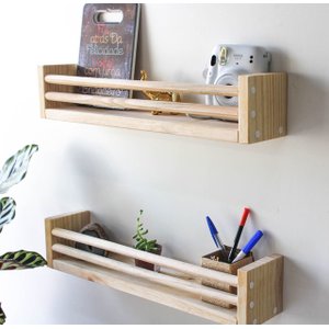 KIT 2 PRATELEIRAS MADEIRA PINUS PARA DECORAÇÃO E ORGANIZAÇÃO - SELENA