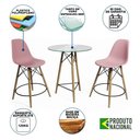 Ver imagem 6 de Mesa Bistrô Eames Eiffel Vidro Com 2 Banquetas Rosas De Madeira - Cor: Rosa