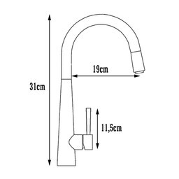 Torneira Monocomando de Cozinha Bancada Gourmet Cromada Abs Giratória 360º + Kit Instalação - 6