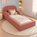 Ver imagem 7 de Cama Montessoriana Infantil Solteiro Estofada com Colchão e Proteção Lateral - Rosa