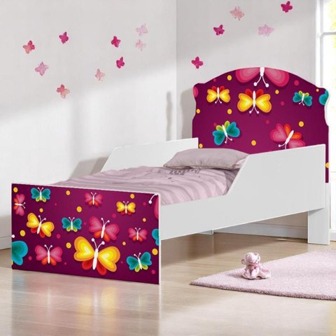 Cama Infantil Tick Borboleta com Colchão
