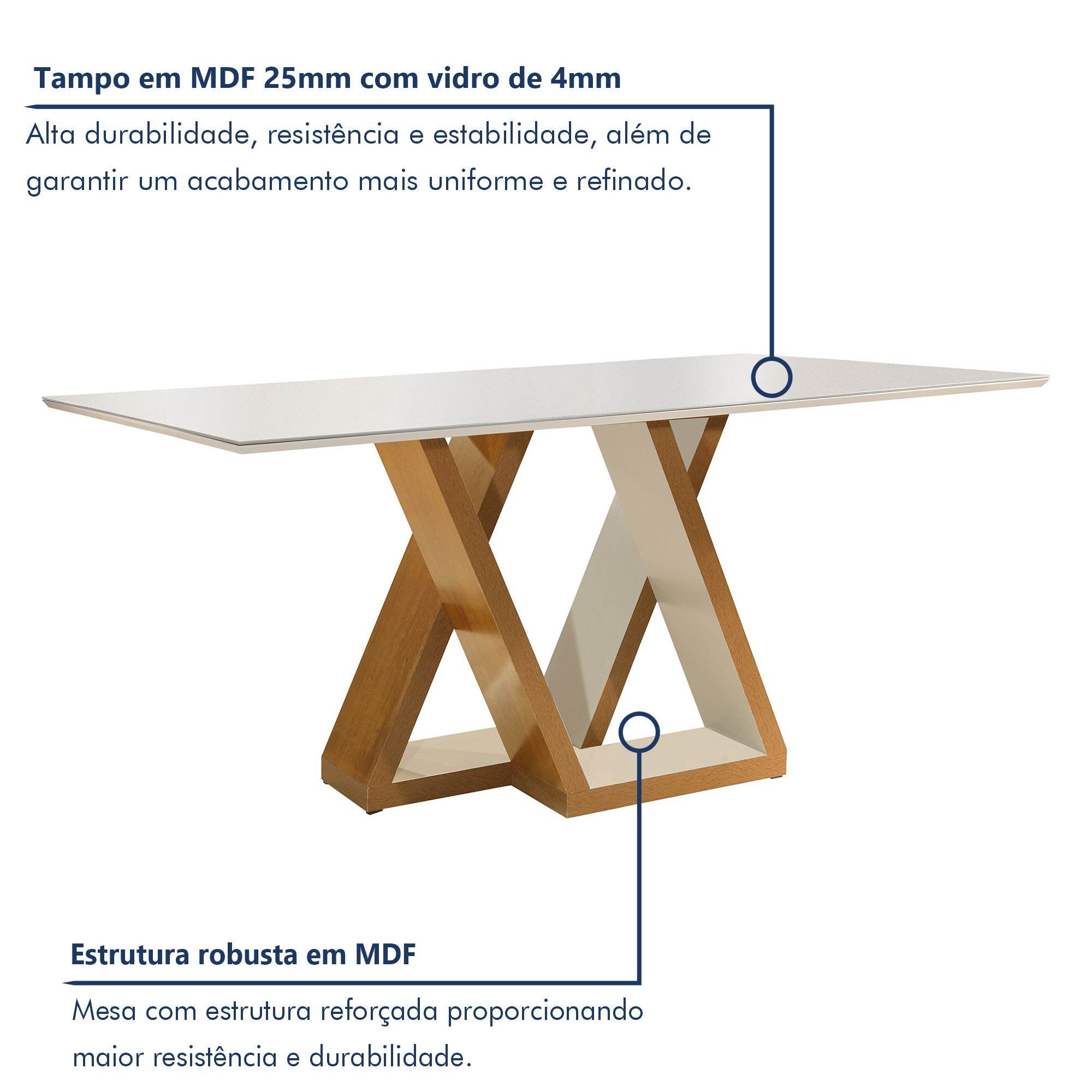 Mesa de Jantar Tampo Vidro Slim Plus 170x90cm Laguna Espresso Móveis - 3