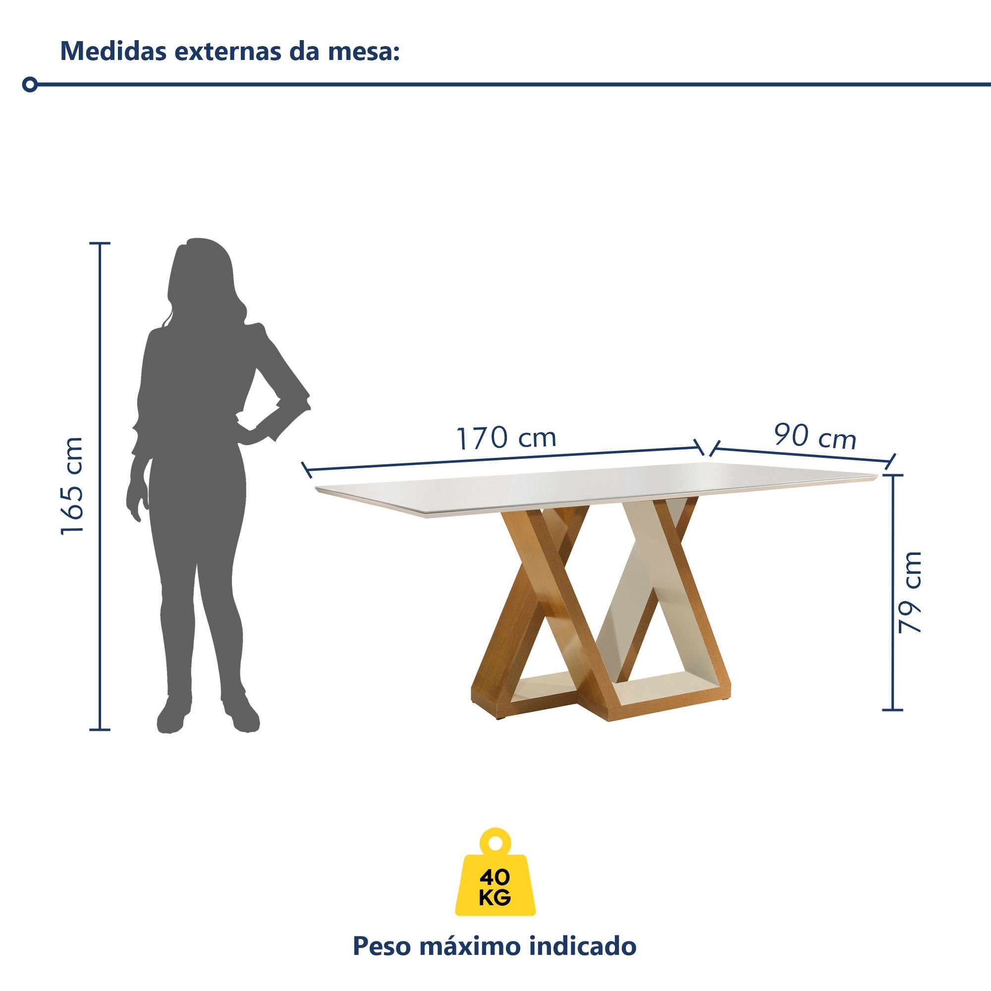 Mesa de Jantar Tampo Vidro Slim Plus 170x90cm Laguna Espresso Móveis - 6