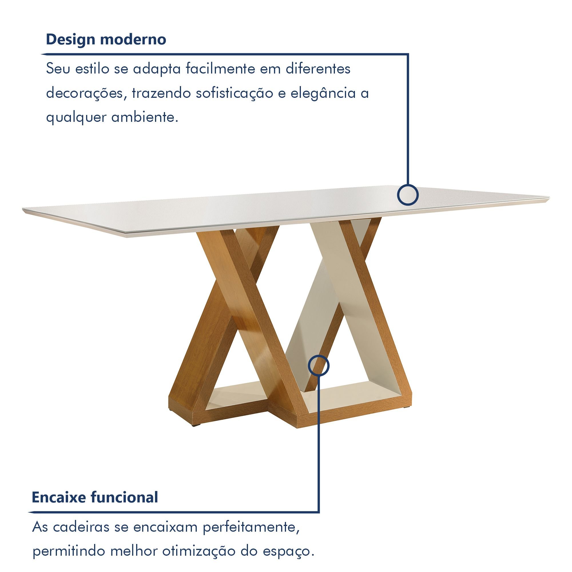 Mesa de Jantar Tampo Vidro Slim Plus 170x90cm Laguna Espresso Móveis - 4