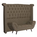 Ver imagem 1 de Conjunto Sienna Cabeceira e Recamier Queen 160 cm Linho Marrom