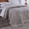 Edredom Coberdrom Oryon King Sherpa e Manta Alto Relevo - Bege Casa Show Enxovais - 1