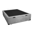 Ver imagem 1 de Cama Box Baú Viúvão Blindado Suede Cinza Com 128Cm de Largura