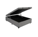 Ver imagem 2 de Cama Box Baú Viúvão Blindado Suede Cinza Com 128Cm de Largura
