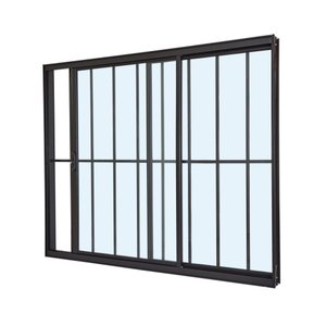 Janela de alumínio Classic 02 folhas com grade preto - 100x120