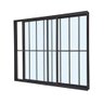 Janela de alumínio Classic 02 folhas com grade preto - 100x120 - 1