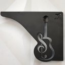 Ver imagem 5 de Par Mãos Francesas Pretas Decorativas 20cm Violão em Aço Zarg para Prateleira