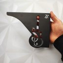Ver imagem 3 de Par Mãos Francesas Pretas Decorativas 20cm Violão em Aço Zarg para Prateleira