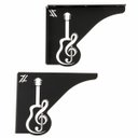 Ver imagem 1 de Par Mãos Francesas Pretas Decorativas 20cm Violão em Aço Zarg para Prateleira