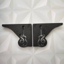Ver imagem 7 de Par Mãos Francesas Pretas Decorativas 20cm Violão em Aço Zarg para Prateleira
