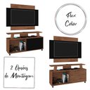 Ver imagem 3 de Conjunto Rack e Painel Rivera Sala para TV até 50 Polegadas Freijo/Freijo+Preto Fosco