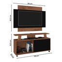Ver imagem 4 de Conjunto Rack e Painel Rivera Sala para TV até 50 Polegadas Freijo/Freijo+Preto Fosco