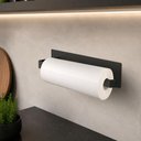 Ver imagem 2 de Suporte Porta Papel Toalha de Parede Preto Fosco Fita Dupla Face para Cozinha Área Gourmet