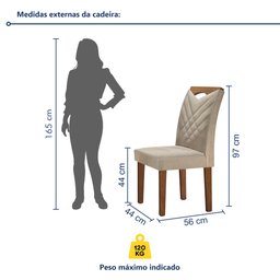 Kit 2 Cadeiras Estofadas Texas Yescasa - 6