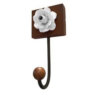 Cabideiro de Parede Artesanal para Bolsas e Roupa de Quarto Rustico de Ferro Libertas Rosas Artesana