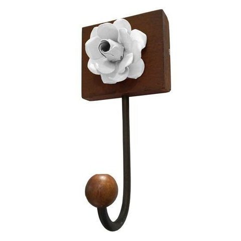 Cabideiro de Parede Artesanal para Bolsas e Roupa de Quarto Rustico de Ferro Libertas Rosas Artesana