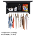 Ver imagem 6 de Armário para Lavanderia com Cabideiro Suspenso Delta - Preto
