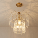 Ver imagem 6 de Lustre de Vidro para Sala/Quarto Base Dourado