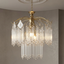 Ver imagem 1 de Lustre de Vidro para Sala/Quarto Base Dourado