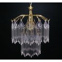 Ver imagem 2 de Lustre De Vidro Para Sala/quarto Base Dourado