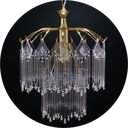 Ver imagem 1 de Lustre De Vidro Para Sala/quarto Base Dourado