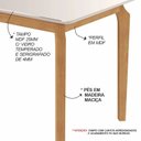 Ver imagem 4 de Escrivaninha Mesa Escritório 1,20 x 0,80 Pés em Madeira Maciça Tampo com Vidro Alegra Laranja/Cinamomo/Off