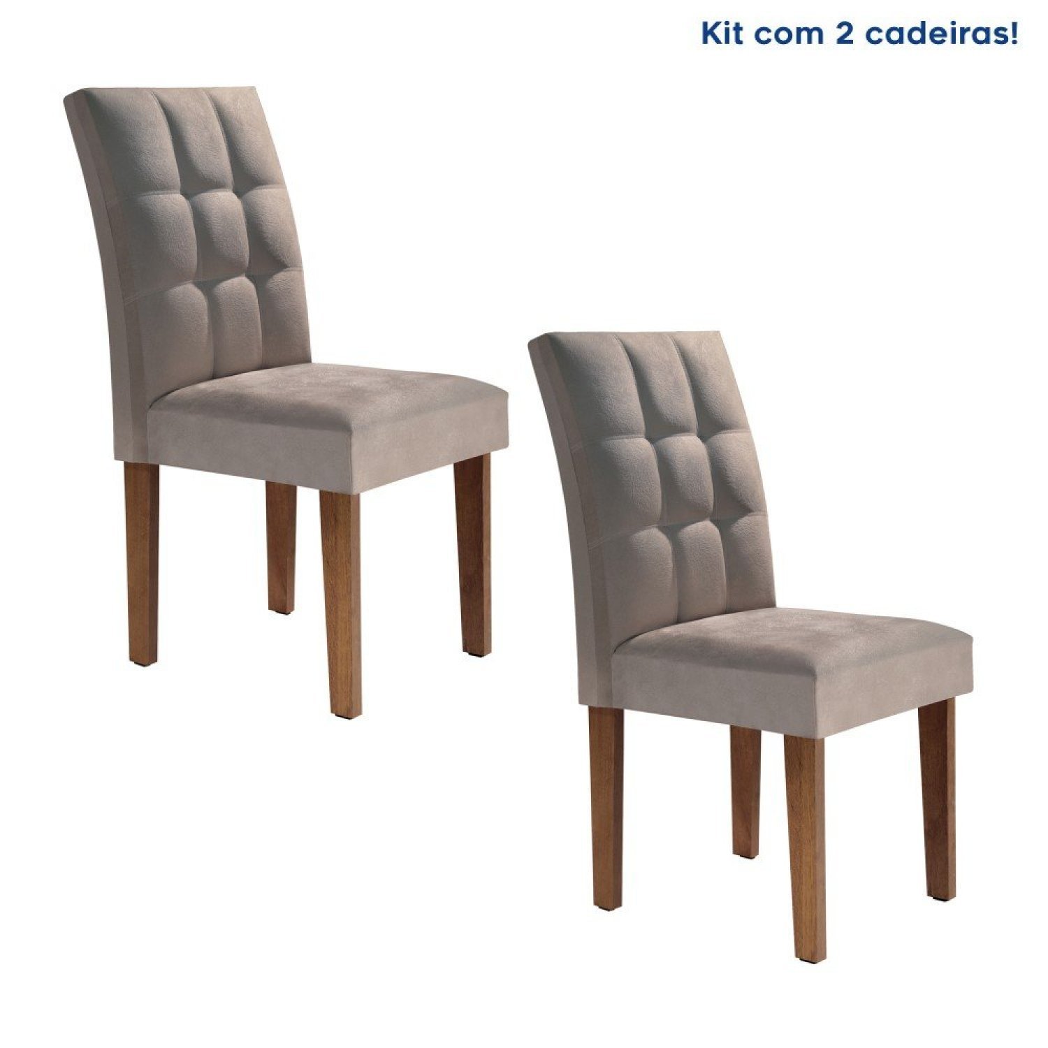 Kit 2 Cadeiras Estofadas Hobby Espresso Móveis - 1