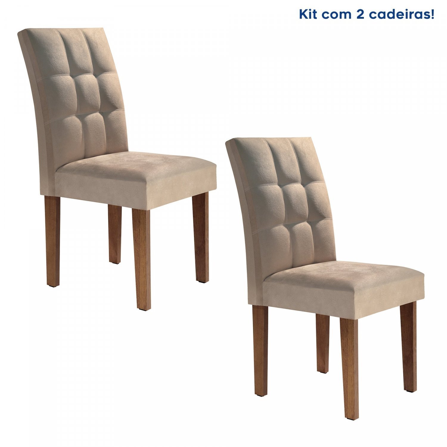 Kit 2 Cadeiras Estofadas Hobby Espresso Móveis - 1